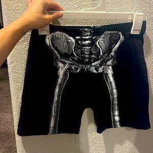Dollskill skeleton Trickz n treatz biker booty shorts